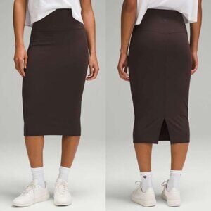 LULULEMON Nulu Slim-Fit High-Rise Skirt Size 2 Espresso